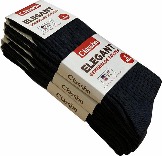 Classinn® Elegant geribbelde Heren sokken- 6 paar