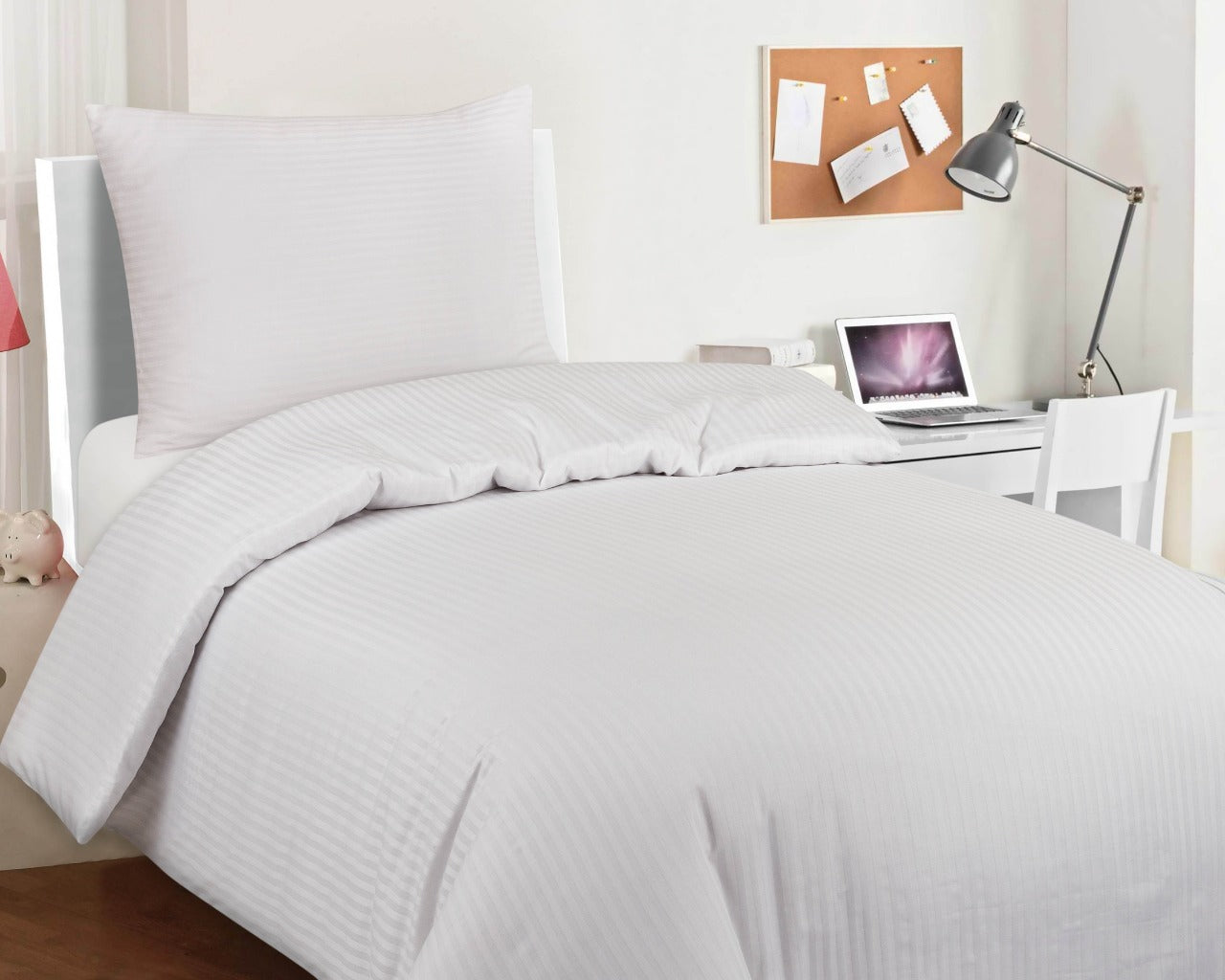 Homéé hotel dekbedovertrekset satijn gestreept