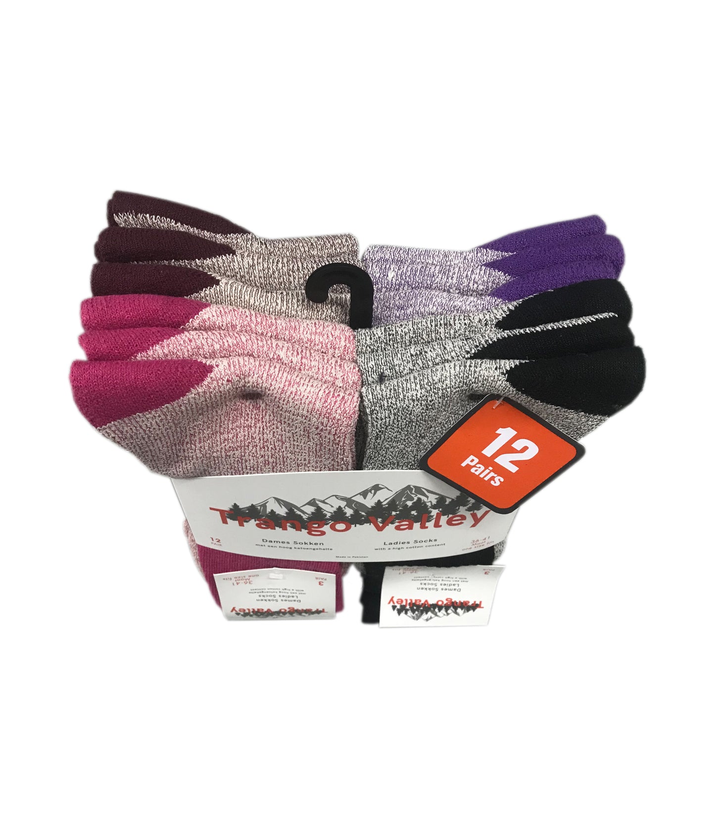 Classinn® Trango Valley Dames Thermosokken zonder elastiek - eenmaat 36 - 41 - Paars - 6 paar - Classinn