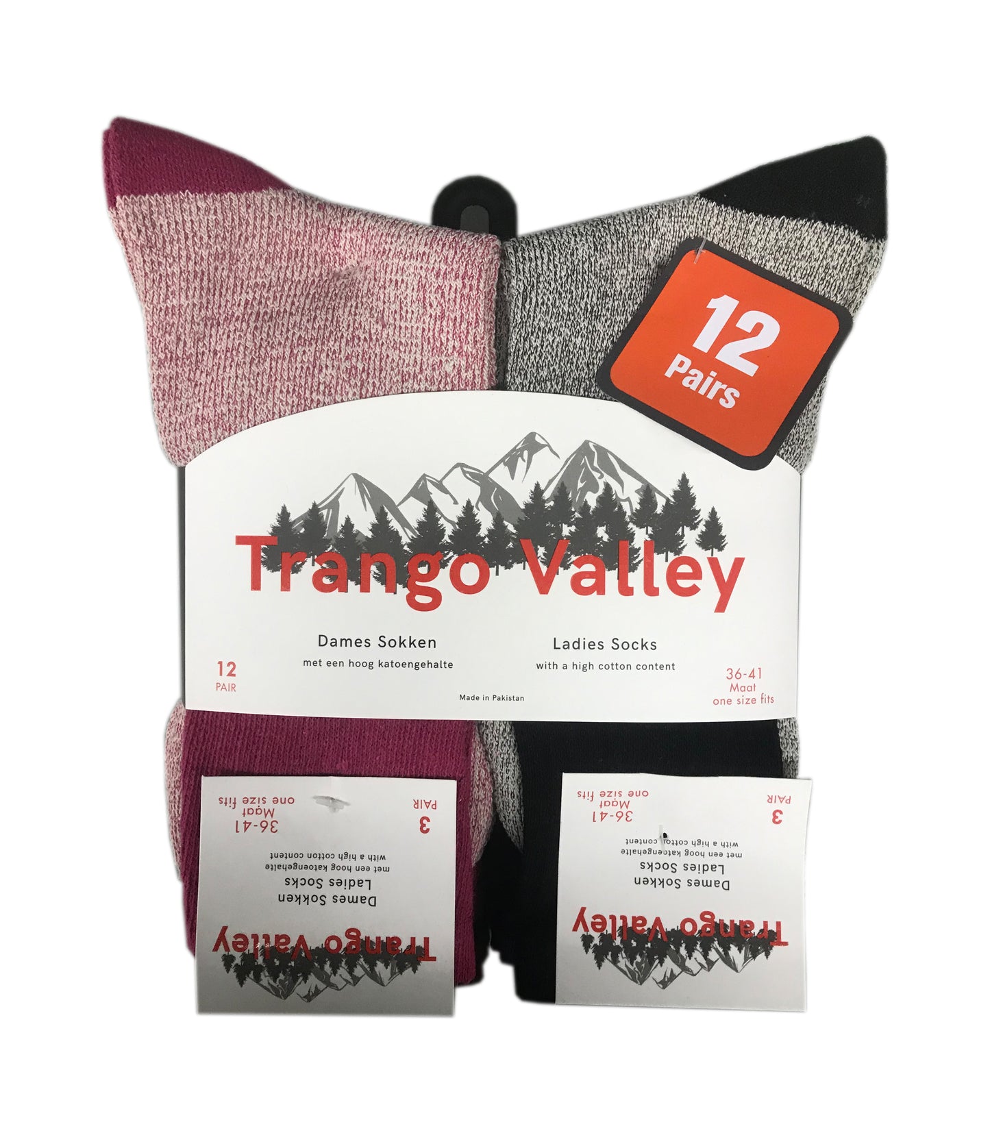 Classinn® Trango Valley Dames Thermosokken zonder elastiek - eenmaat 36 - 41 - Paars - 6 paar - Classinn