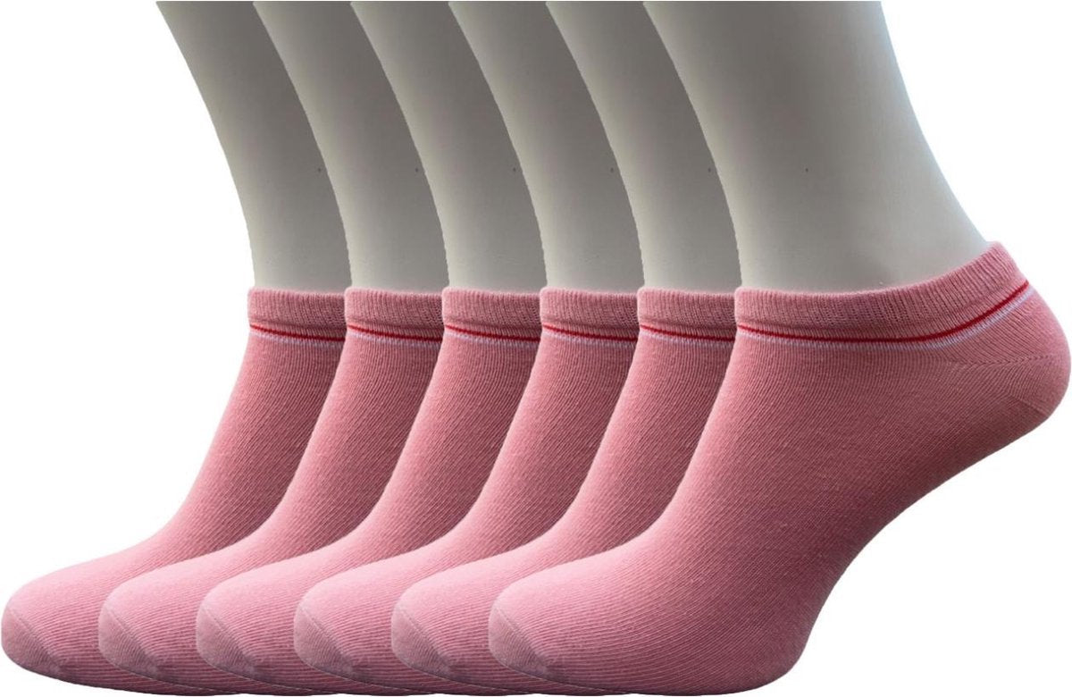 Classinn® Essentials Sneaker sokken rose 36-41 - 6 paar - dames sport enkelsokken roze - Classinn