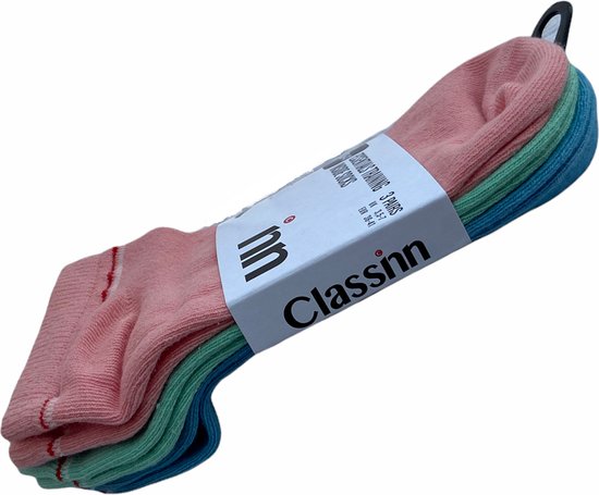 Classinn® Essentials Sneaker sokken rose 36-41 - 6 paar - dames sport enkelsokken roze - Classinn