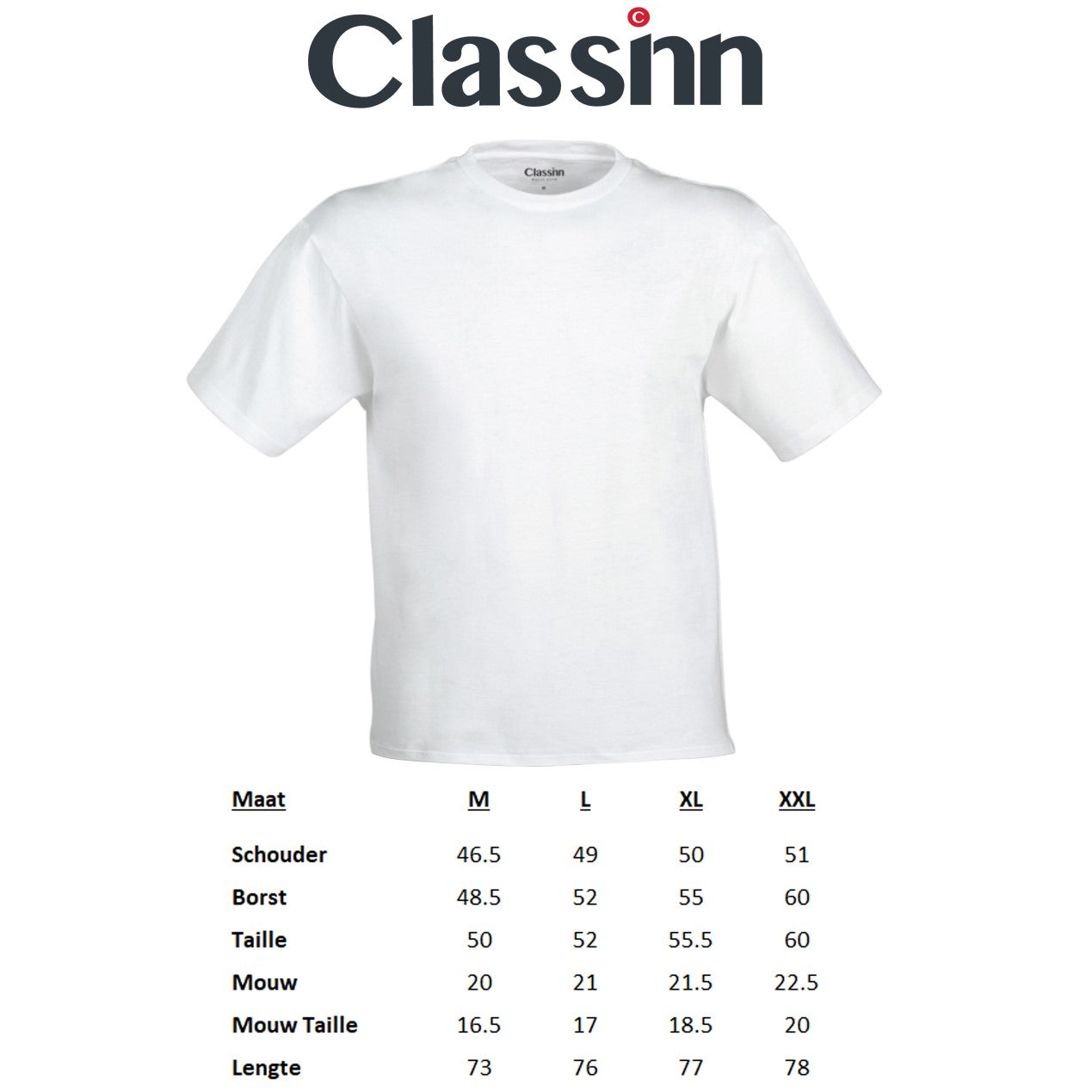 Classinn® Basic T-SHIRT rond hals marine  6 peices 