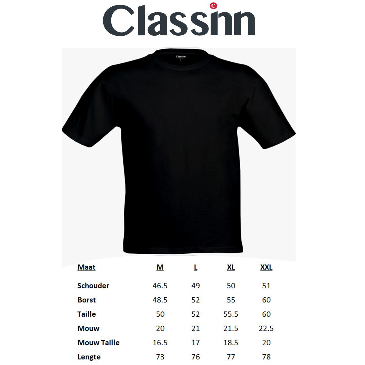Classinn® Basic T-SHIRT rond hals marine  6 peices 