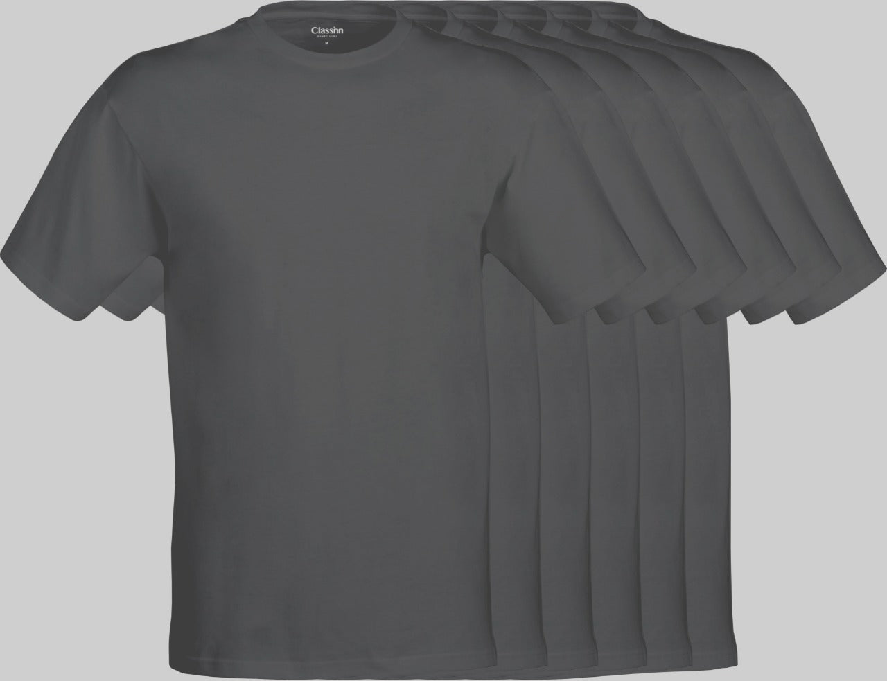 Classinn® Basic T-SHIRT rond hals marine  6 peices 