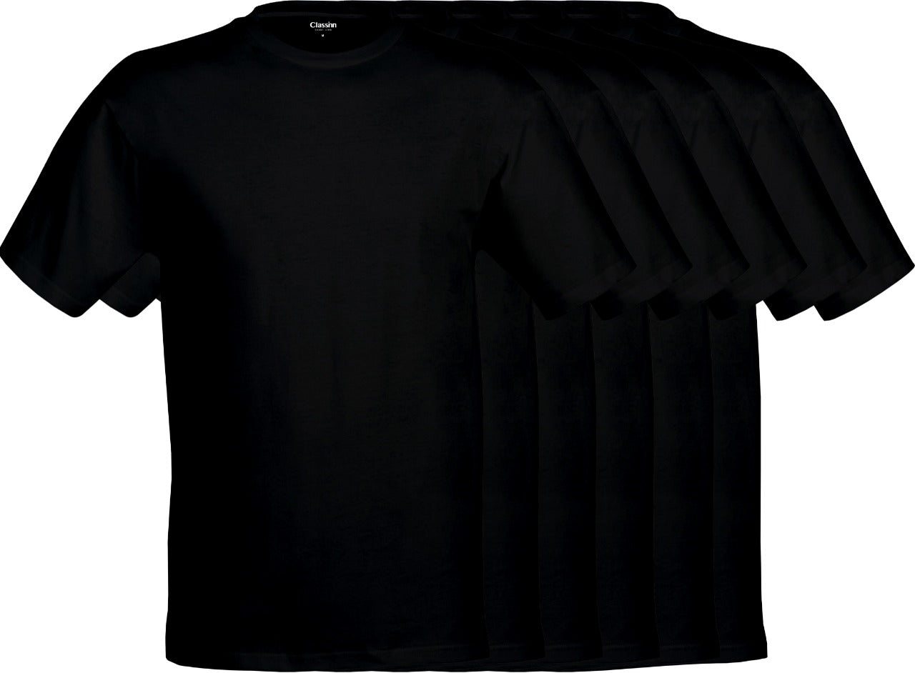 Classinn® Basic T-SHIRT rond hals marine  6 peices 