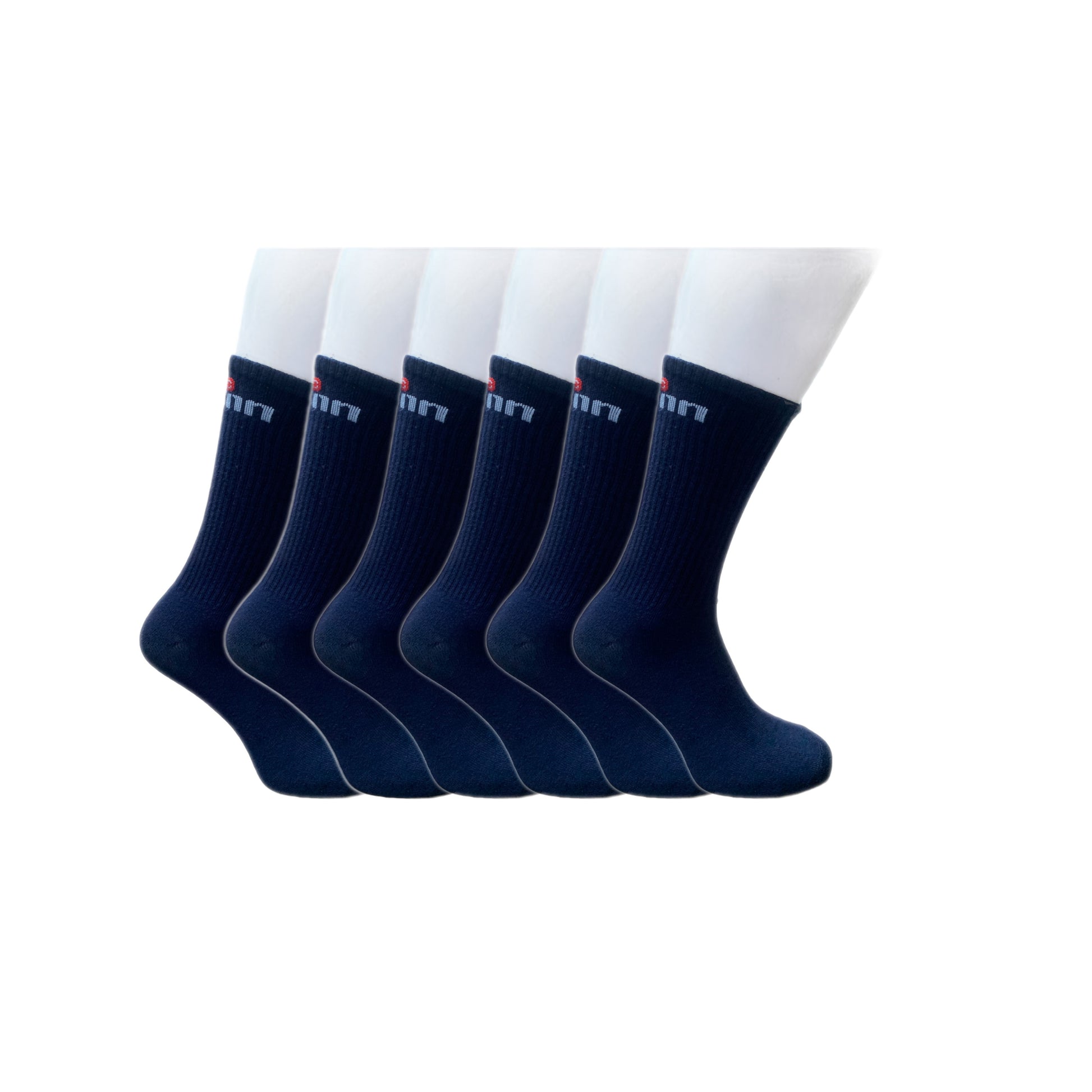 Classinn Crew inn plain geribbelde sokken katoen 12 Paar marine blue Maat 39-42 met logo - Classinn